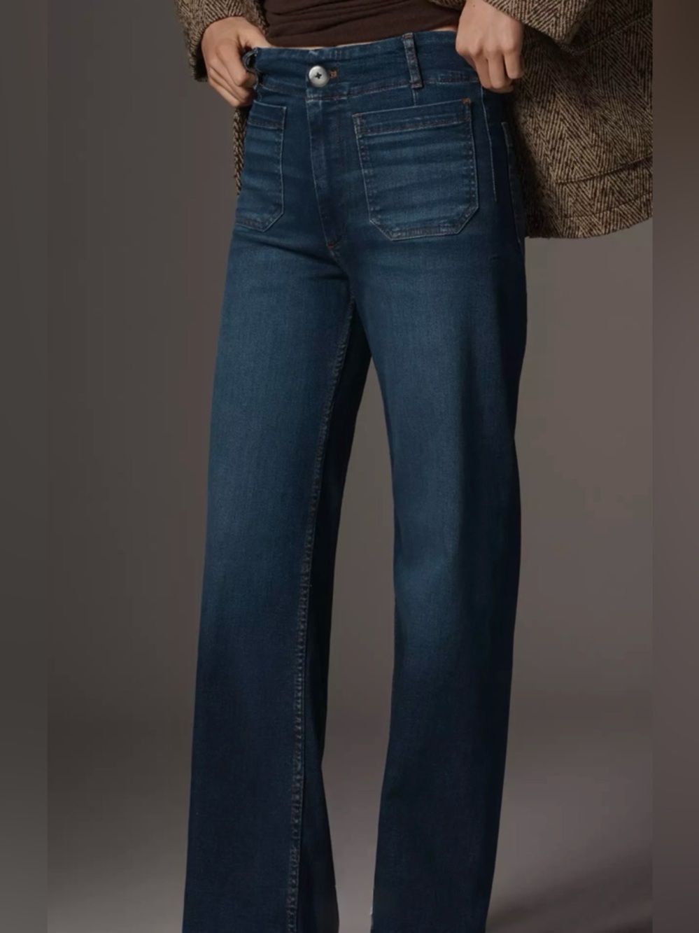 Maeve Dark Blue Wide-Leg Jeans Size 29x29 - Picture 2 of 12